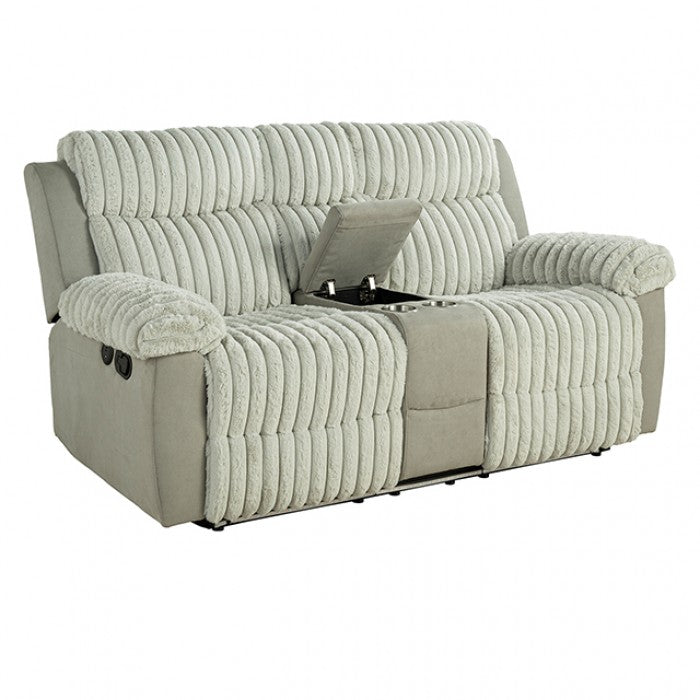 Dionysus Manual Gray Reclining Loveseat - Comfortable and Stylish with Manual Recline for Ultimate Relaxation