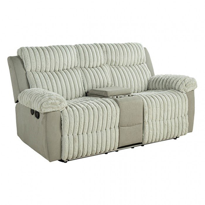 Dionysus Manual Gray Reclining Loveseat - Comfortable and Stylish with Manual Recline for Ultimate Relaxation