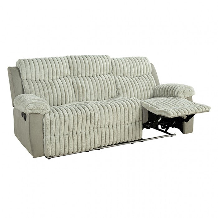 Dionysus Manual Gray Reclining Sofa - Stylish and Comfortable with Manual Recline Function for Relaxation