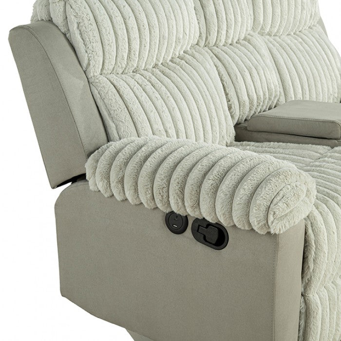 Dionysus Manual Gray Reclining Sofa - Stylish and Comfortable with Manual Recline Function for Relaxation