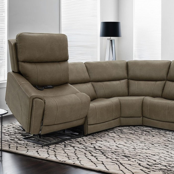Orpheus Power Brown Sectional with Lift Chair - Modern & Comfortable Seating with Power Recline and Lift Features