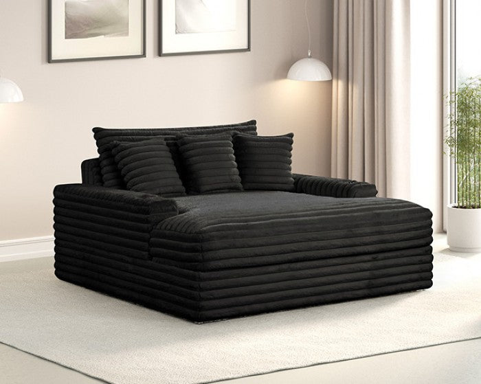 Veyrier 2 Arm Chaise - Contemporary Black - Stylish & Comfortable Chaise Lounge with a Modern Black Finish