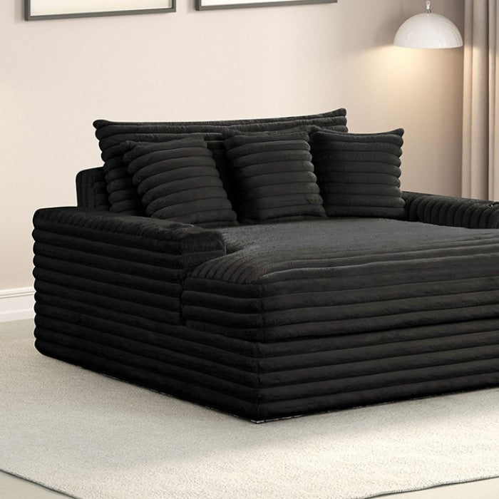 Veyrier 2 Arm Chaise - Contemporary Black - Stylish & Comfortable Chaise Lounge with a Modern Black Finish