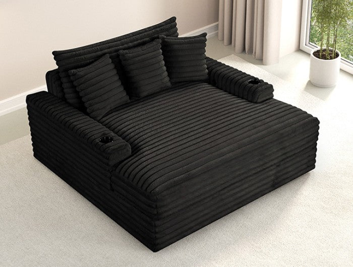 Veyrier 2 Arm Chaise - Contemporary Black - Stylish & Comfortable Chaise Lounge with a Modern Black Finish