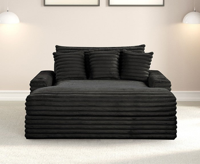 Veyrier 2 Arm Chaise - Contemporary Black - Stylish & Comfortable Chaise Lounge with a Modern Black Finish