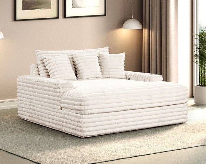 Veyrier 2 Arm Chaise - Contemporary White - Elegant & Comfortable Chaise Lounge with a Modern White Finish