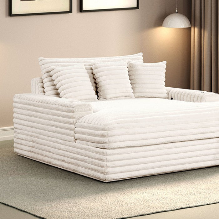 Veyrier 2 Arm Chaise - Contemporary White - Elegant & Comfortable Chaise Lounge with a Modern White Finish