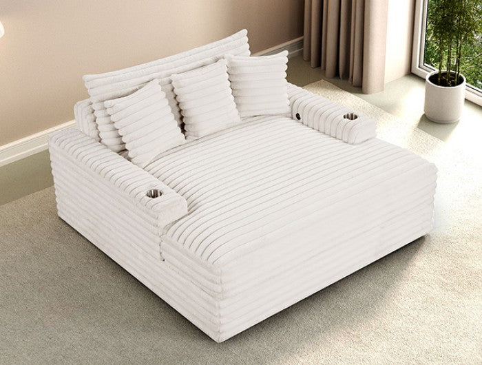 Veyrier 2 Arm Chaise - Contemporary White - Elegant & Comfortable Chaise Lounge with a Modern White Finish