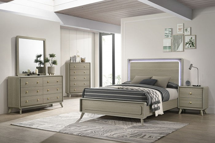 Rainier Contemporary Gray Nightstand - Sleek and Modern Design with Ample Storage for a Stylish Bedroom