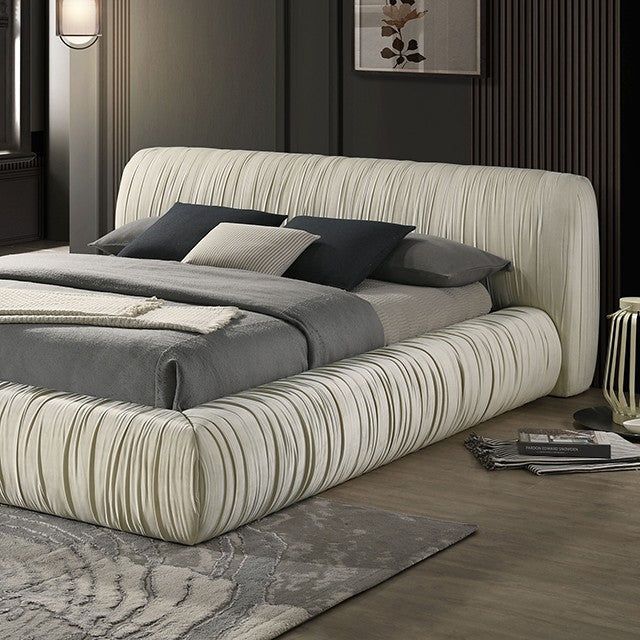 Palmdale Contemporary Ivory Platform Style Bed - Elegant Design for a Stylish and Cozy Sleep Environment