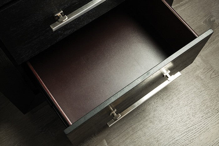 Ashbourne Black Night Stand with USB - Modern Bedroom Furniture with Convenient Charging Ports