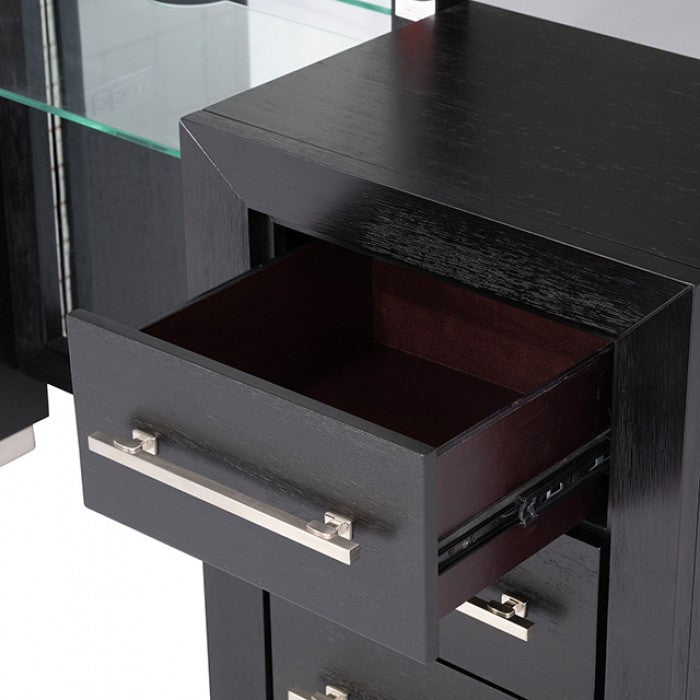 Ashbourne Contemporary Black Vanity Set - Stylish & Modern Dressing Table with Stool
