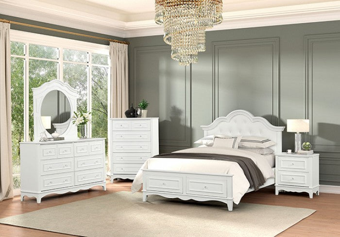Naucalpan Transitional Padded Leatherette Crown Molding Chest