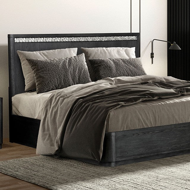 Sterling West Bed - Modern Contemporary Ash Gray Bed - Sleek & Stylish Bed with a Soft Ash Gray Finish