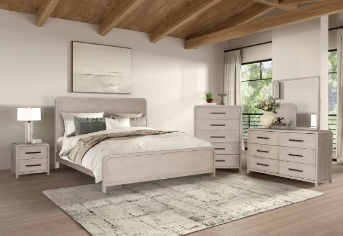 Belize Modern Gray Fog Wood Nightstand