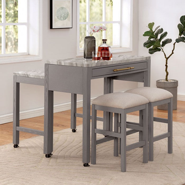 Whitehall Rustic Linen Solid Wood Counter HT Table