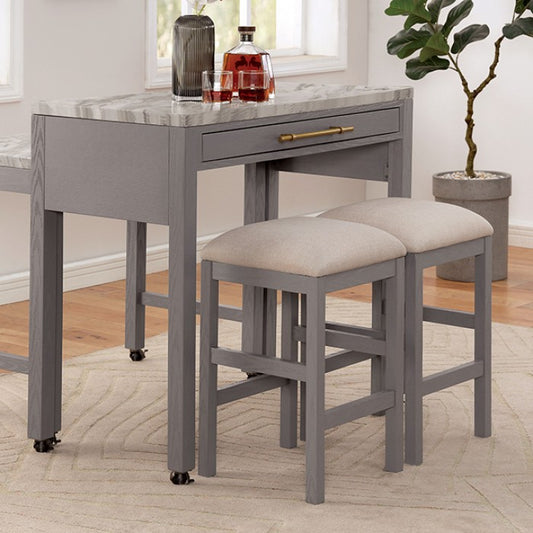 Whitehall Rustic Linen Solid Wood Counter HT Table