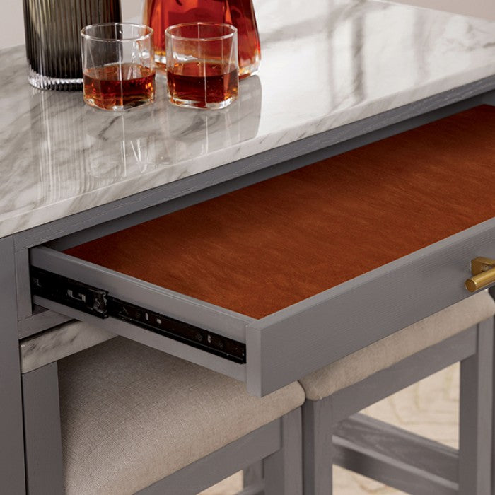 Whitehall Rustic Linen Solid Wood Counter HT Table