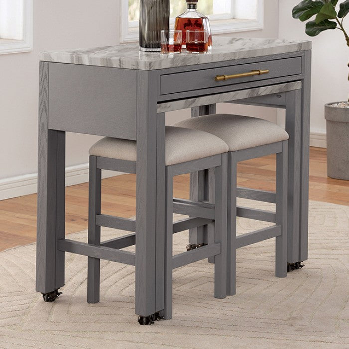 Whitehall Rustic Linen Solid Wood Counter HT Table