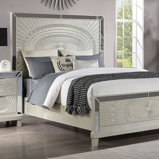 Valletta Glam Champagne Decorative Pattern Bed