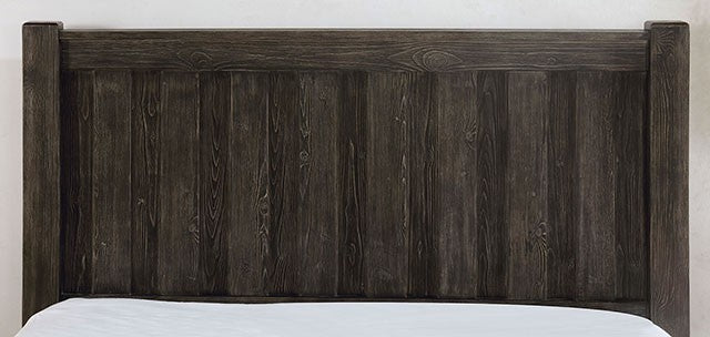 Regenburg Rustic Solid Wood Dark Gray Bed