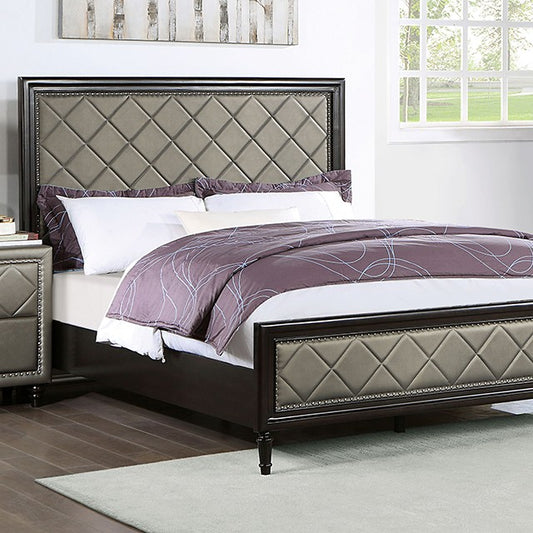 Xandria Transitional Leatherette Padded Headboard Bed