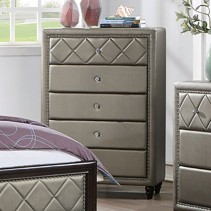 Xandria Transitional Leatherette Padded Chest