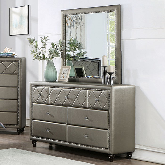 Xandria Transitional Leatherette Padded Dresser