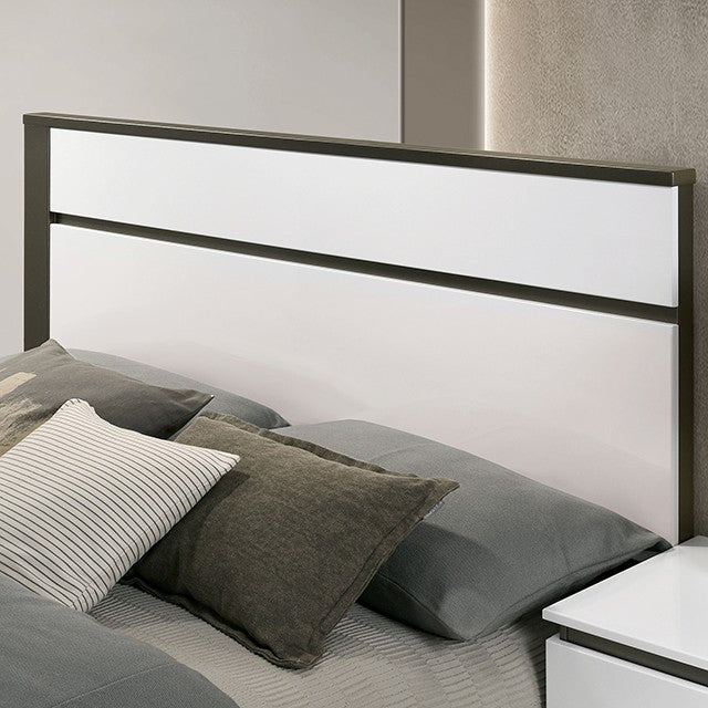 Birsfelden Contemporary Solid Wood High Gloss Bed