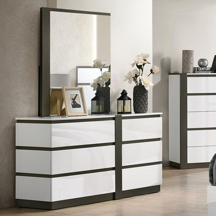 Birsfelden Contemporary Solid Wood High Gloss Dresser