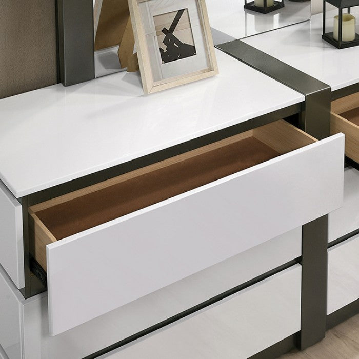 Birsfelden Contemporary Solid Wood High Gloss Dresser