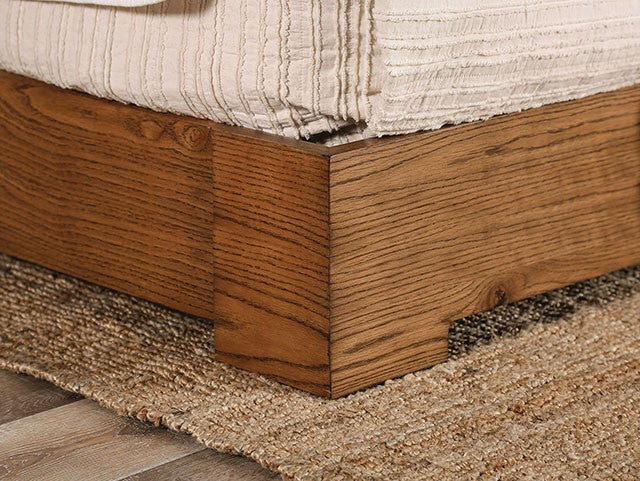 Leirvik Transitional Rattan Solid Wood Bed