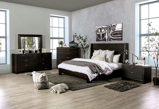 Laurentian Contemporary Solid Wood Wingback Bed