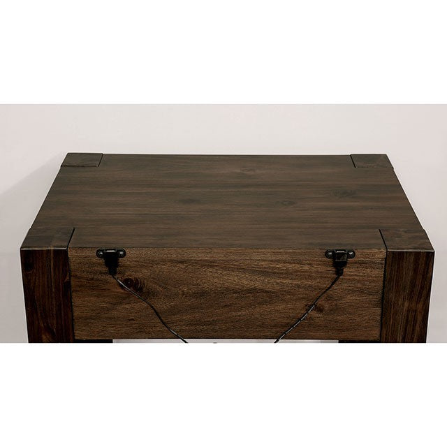 Coney Transitional Fabric Solid Wood Walnut Bed