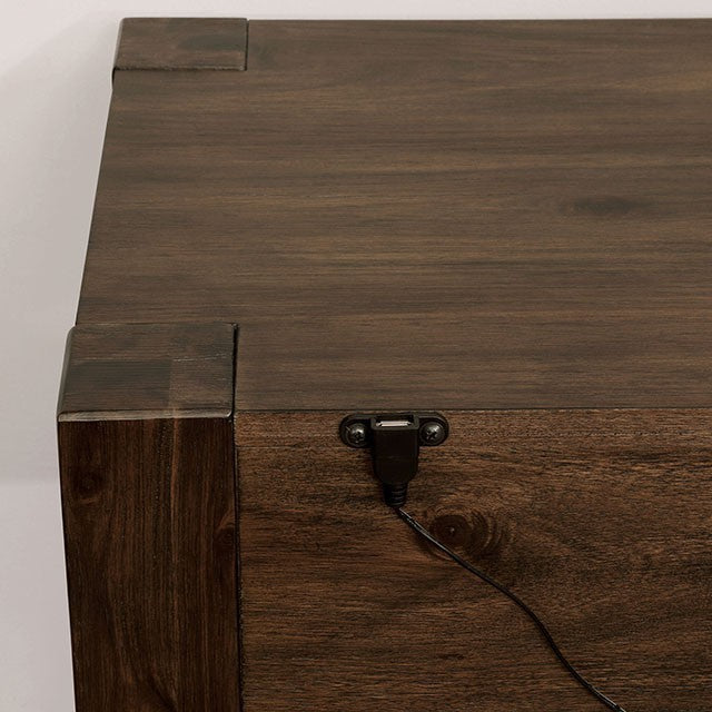 Coney Transitional Fabric Solid Wood Walnut Bed