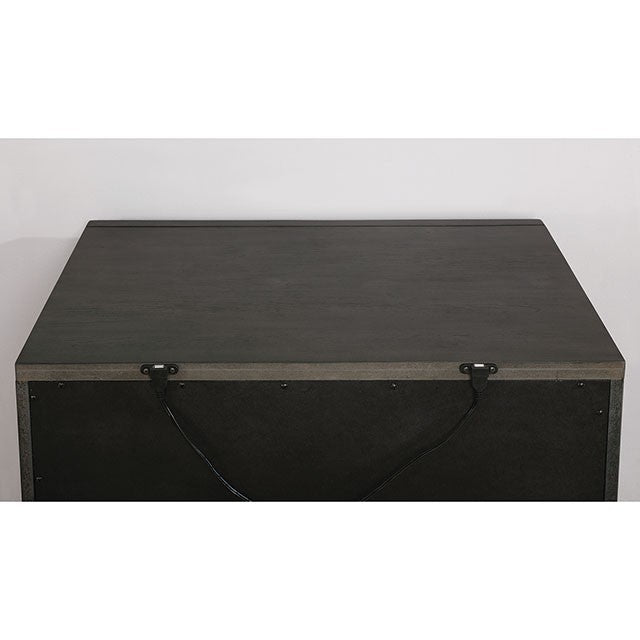 Sligo Dark Gray Linen fabric Solid Wood Storage Bookcase Bed