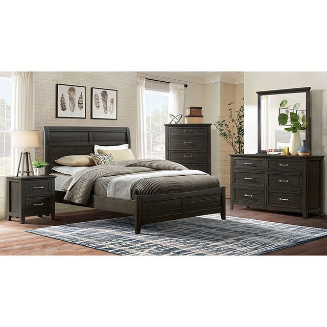 Alaina Transitioanl Solid Wood Walnut Bed