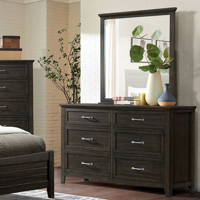 Alaina Transitioanl Solid Wood Walnut Dresser
