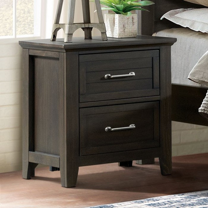 Alaina Transitioanl Solid Wood Walnut Nightstand