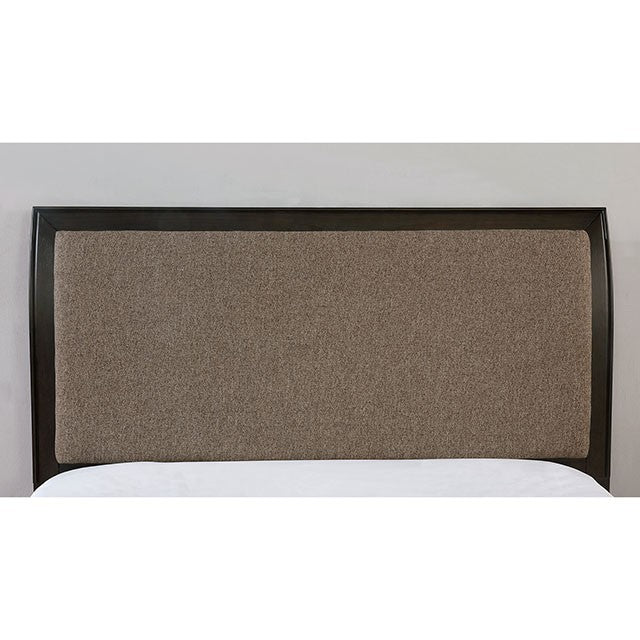 Jamie Linen Fabric Solid Wood Transitional Bed