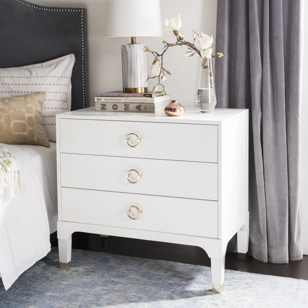 Lorna 3-Drawer Contemporary Night Stand - Sleek and Functional Storage for Modern Bedrooms