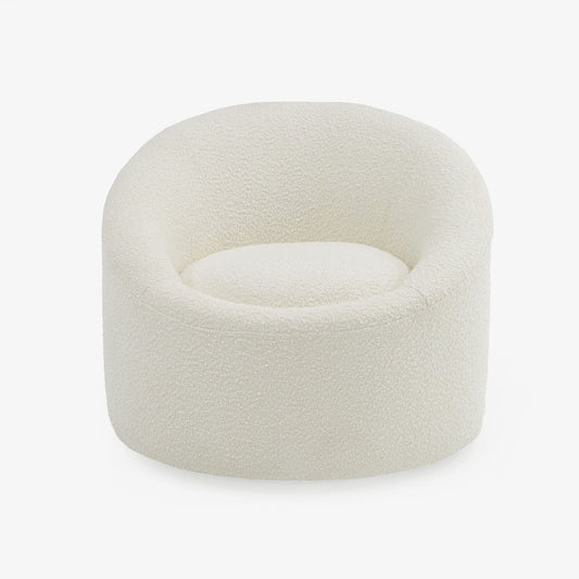 Modrest Frontier Accent Chair β Glamorous White Fabric Design with Chic Elegance