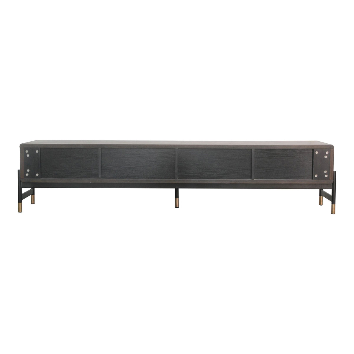 Gabrielle Walnut and Gold Four-Drawer TV Stand