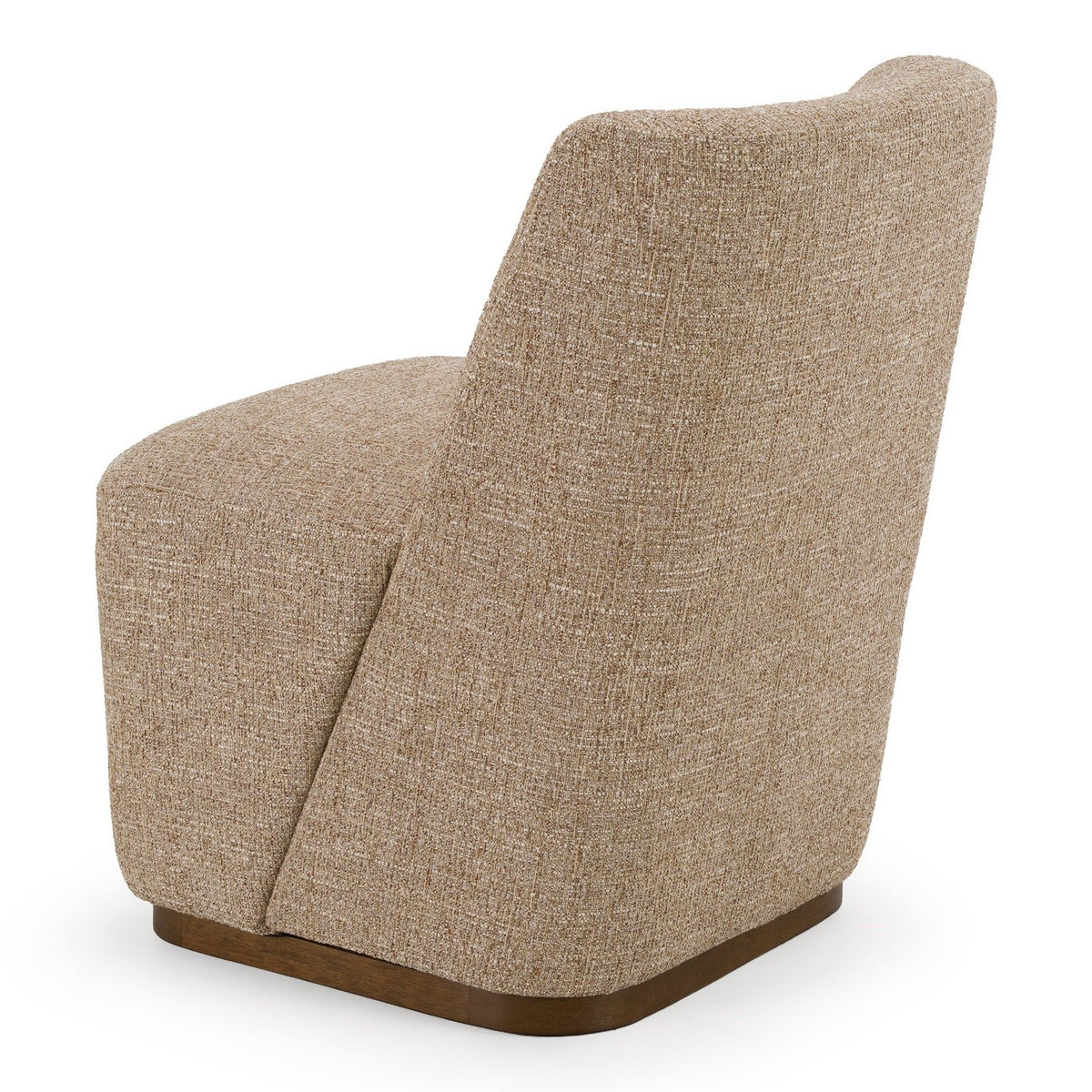 Galloway Modern Beige Fabric and Walnut Dining Chairs with Casters Set of 2