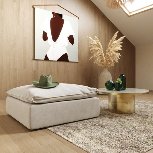 Divani Casa Garman Ottoman β Sleek Modern Design in Light Grey Upholstery