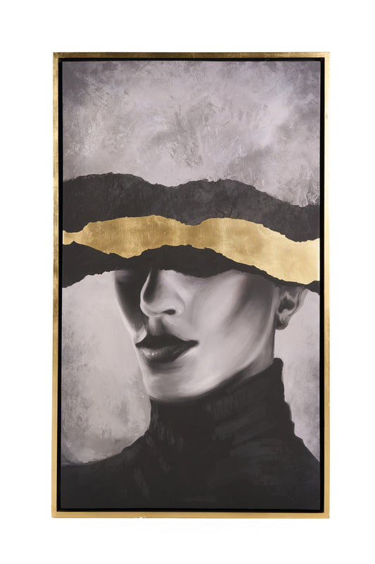 Golden Tide Modern 35" x 59" Painting - Stunning and Elegant Artwork to Elevate Your Contemporary Home or Office Decor