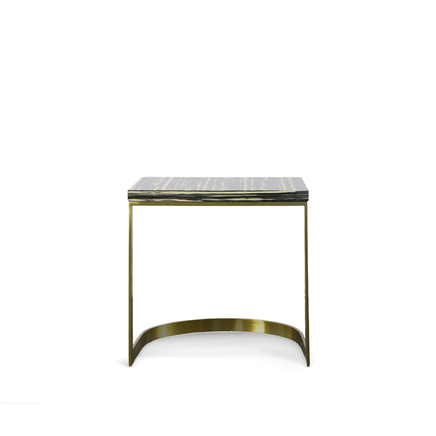 Modrest Greely - Glam Black and Gold Marble End Table