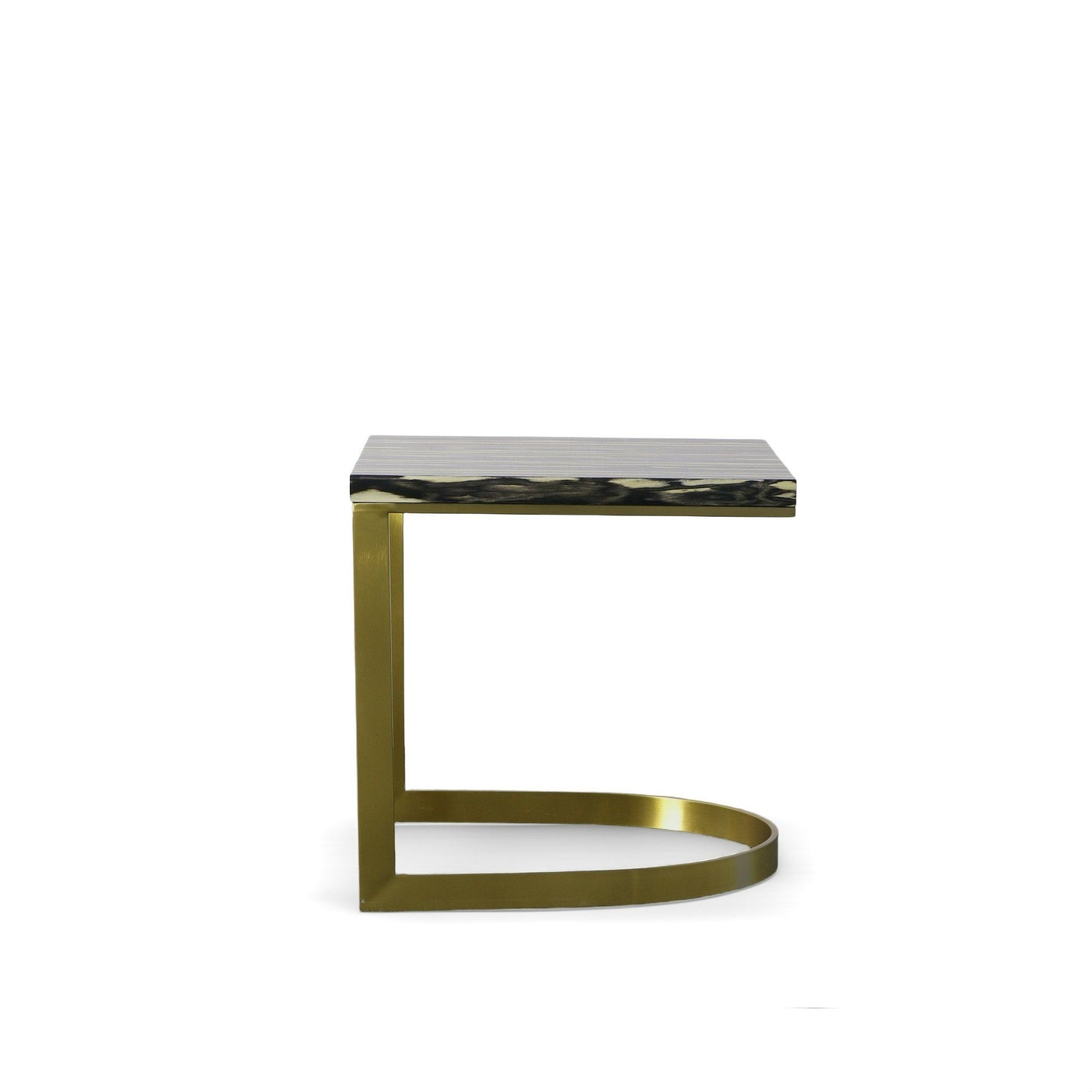 Modrest Greely - Glam Black and Gold Marble End Table