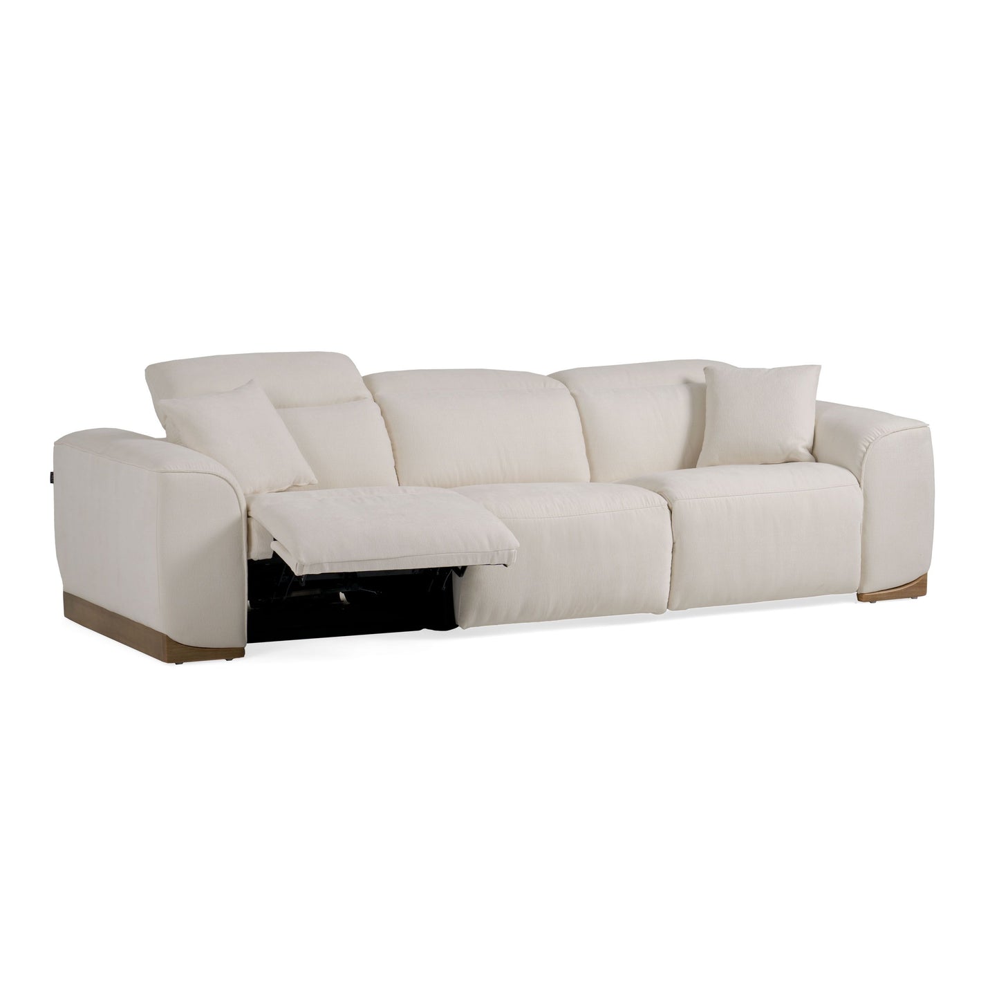 Divani Casa Hagerty Modern Off-White Fabric Sofa with 2 Power Recliners β Stylish and Comfortable Seating for Contemporary Living Rooms