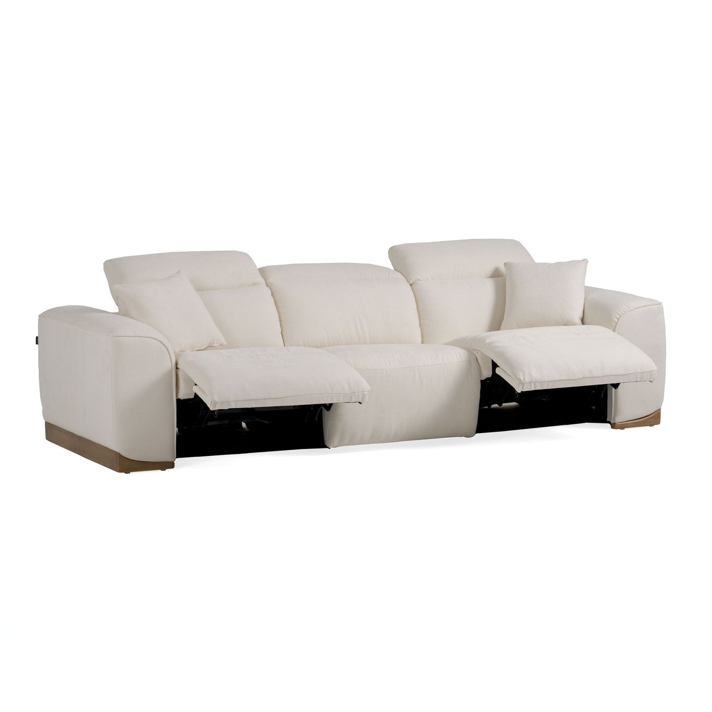 Divani Casa Hagerty Modern Off-White Fabric Sofa with 2 Power Recliners β Stylish and Comfortable Seating for Contemporary Living Rooms